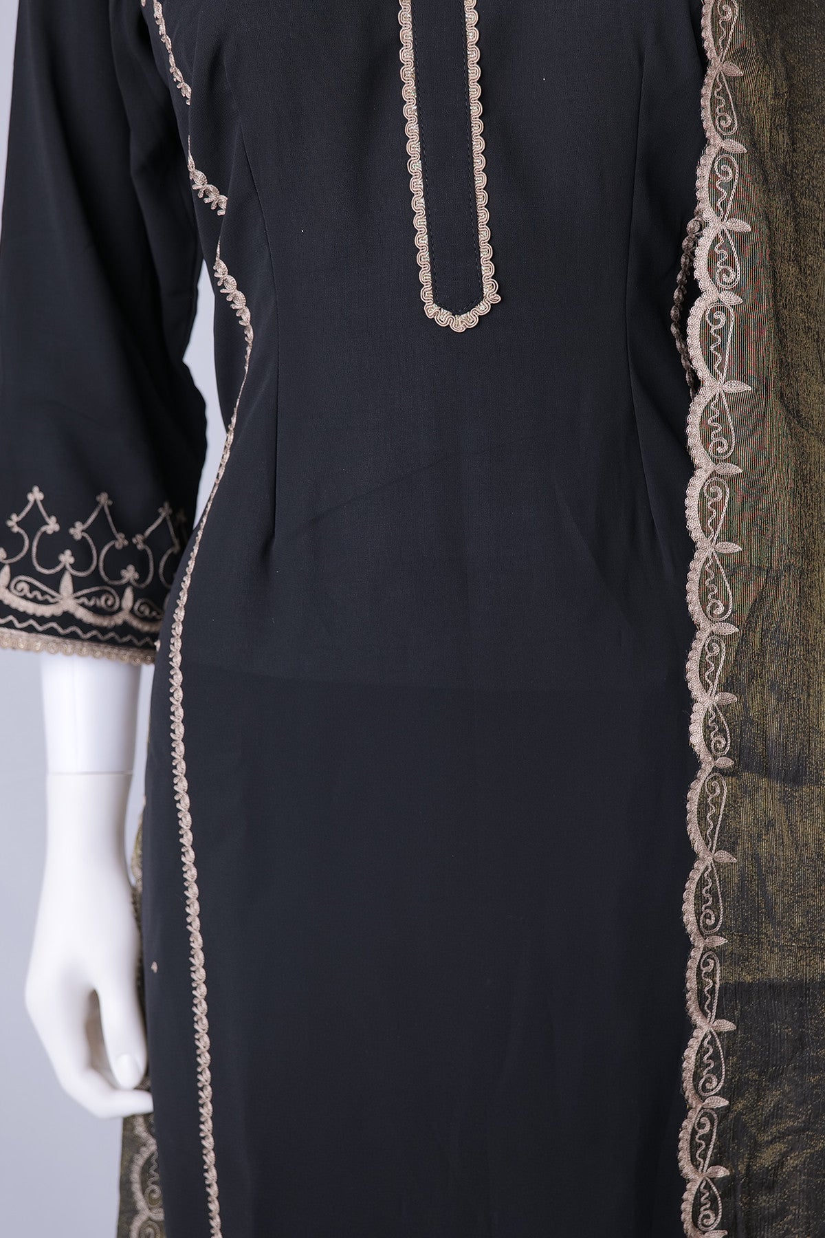 white christmas dresses Nova - Black Embroidered Dress main image 0
